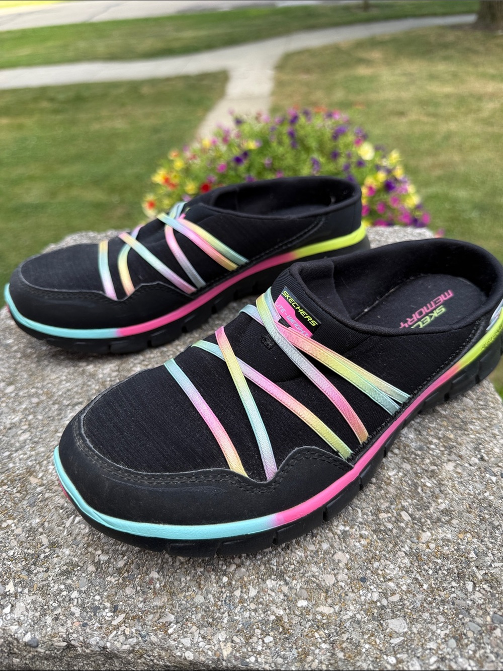 Skechers Womens Air Streamer Memory Foam Slip On Athletic Shoes Mules size 8 - Picture 4 of 10
